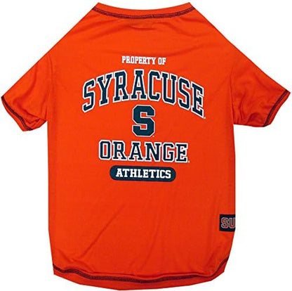 Pets First Collegiate SYRACUSE ORANGE Dog T-Shirt, Medium. - Licensed Shirt for Pets Team Colored with Team Logos.- Premium Stretchable Materials for the Comfrot of your Dog & Cat.