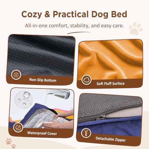 Comfort Expression Orthopedic Dog Bed for Extra Large Dogs with Bolster