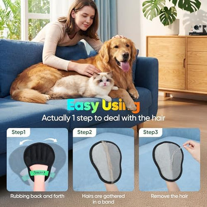 Pet Hair Removal Glove Cat & Dog, Electrostatic Reusable Hair Remover Tool