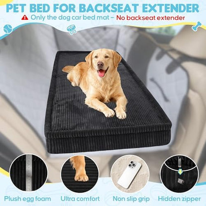Loiion Dog Car Bed, Non-Slip Backseat Extender Pet Mat 50"x24.6"x4"