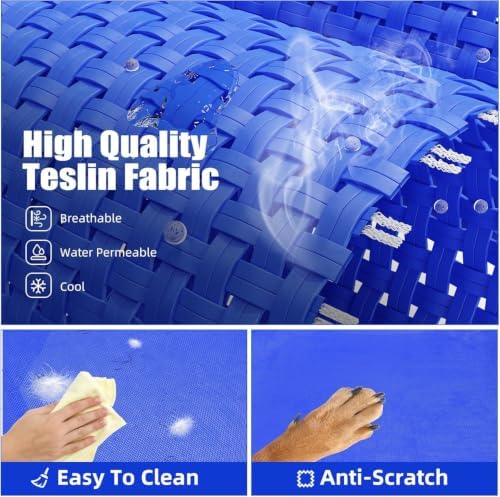 Simple Trending Raised Dog Bed for Large Dogs, Waterproof XL Dog Cot, Blue