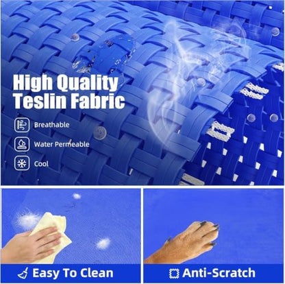 Simple Trending Raised Dog Bed for Large Dogs, Waterproof XL Dog Cot, Blue