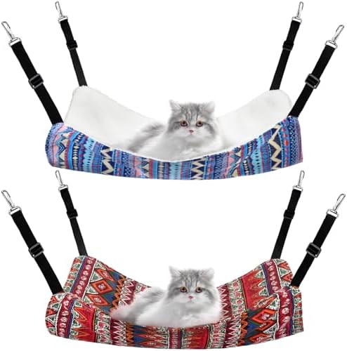 Jetec 2 Pack Cat Hammock for Cage, Ethnic Pattern, M