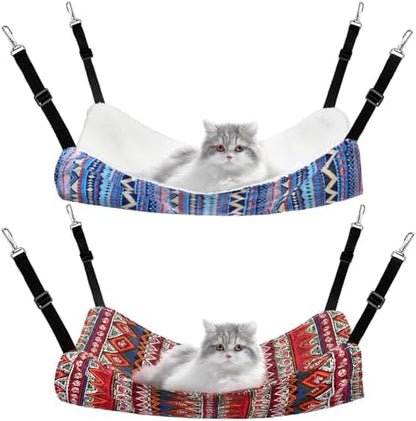 Jetec 2 Pack Cat Hammock for Cage, Ethnic Pattern, M