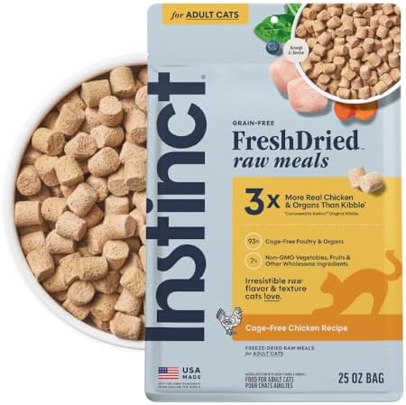 Instinct Freeze Dried Raw Meals, Natural Cat Food, Chicken, 25 oz. Bag