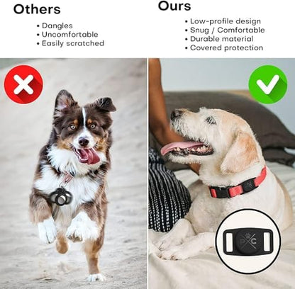 Pup Culture AirTag Dog Collar Holder, Extra-Durable, Lightweight, and Protective AirTag Case for Dog Collar -Track Your Pet Using an Apple AirTag - Dog Collar AirTag Holder- Lavender 1.5 Inch Collar