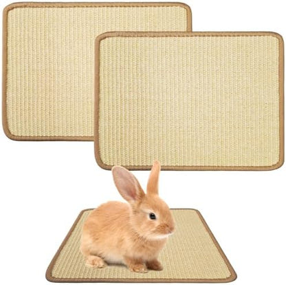 2Pcs Rabbit Scratch Mat,16 x 12 Inch Sisal Rabbit Scratching Pad
