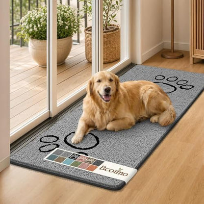 Bcoimo Super Absorbent Dog Door Mat, 60"*24" Anti Slip Mat for Muddy Paws