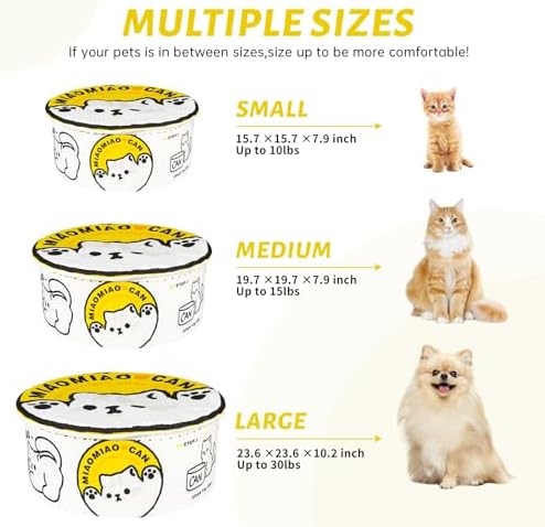 寵幸 Ramen Noodle Cat Bed, Soft Warm Washable for Cats Dogs