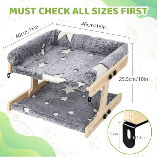 Cat Window Perch, Glow in The Dark Cordless Pet Hammock Bed for Window