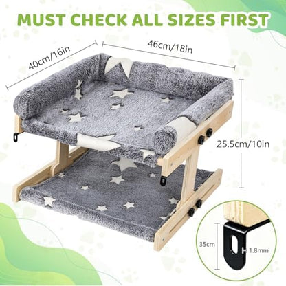 Cat Window Perch, Glow in The Dark Cordless Pet Hammock Bed for Window