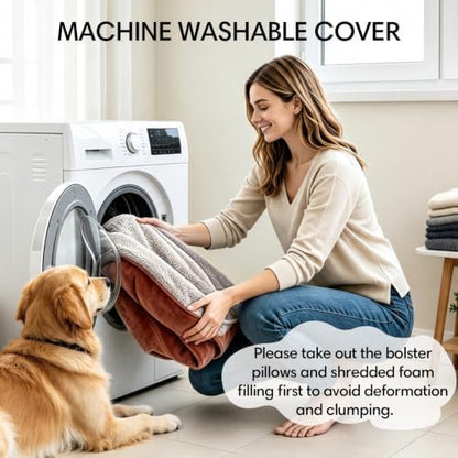 Orthopedic Dog Beds Large Sized Dog, Washable Dog Bed, 42" L, Brown