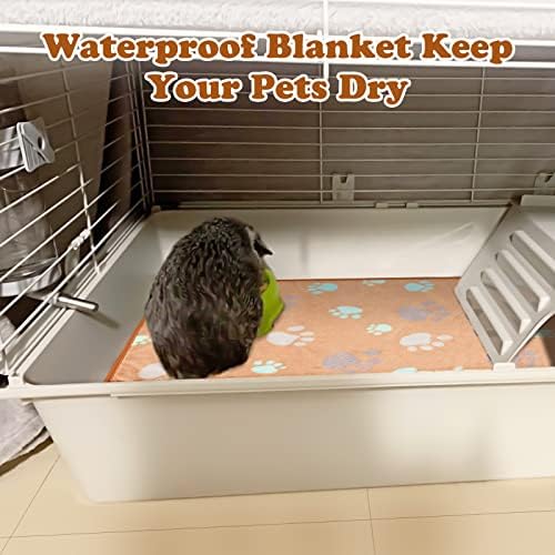 YUEPET Guinea Pig Blankets 3 Pack, Waterproof-Backed Fleece Liners, S