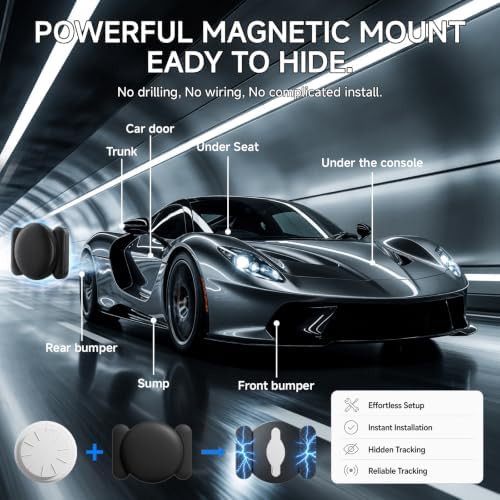 2 Pack GPS Tracker for Vehicles, Hidden Portable GPS Tracker No Monthly Fee