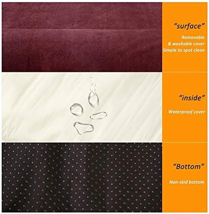 Laifug Orthopedic Memory Foam Extra Large Dog Bed Pillow(50"x36"x10", Chocolate) Durable Water Proof Liner & Removable Washable Cover & Smart Design