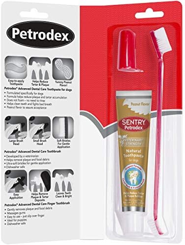 Petrodex Dog Dental Care Kit, Toothbrush & Toothpaste, Peanut, 2.5oz