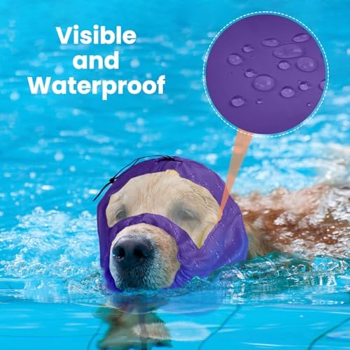 Nanaki Adjustable Shower Caps for Dogs Ears Dog Ear Covers for Bath, Shower Cap Reusable Waterproof Ear Covers for Dogs, Dog Ear Protection for Bath Dog Bath Ear Protection Bathing Grooming Swimming