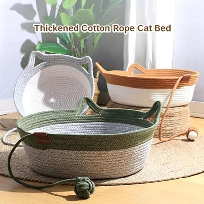 Instinct Basket for Cats, Stimulic Handwoven Cat Basket(Green,Medium)