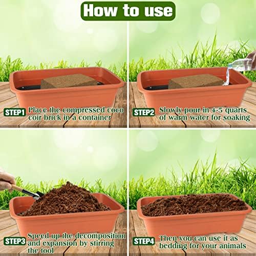 ZeeDix 4 Pack Coconut Fiber Substrate, Premium Coco Coir Reptile Substrate