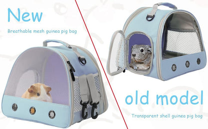 Breathable Small Animal Carrier Nylon Mesh for Front Window Guinea Pig Carrier Reptile Carrier for Travel Outdoor