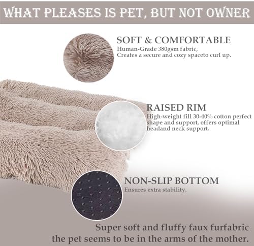 Washable Calming Dog & Cat Bed for Ultra Large Small Medium Size Pet