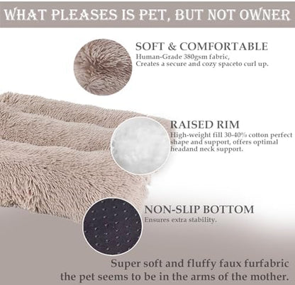 Washable Calming Dog & Cat Bed for Ultra Large Small Medium Size Pet