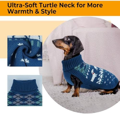 Lelepet Dachshund Sweater Turtleneck Dog Sweaters for Small Dogs (XS-XL)