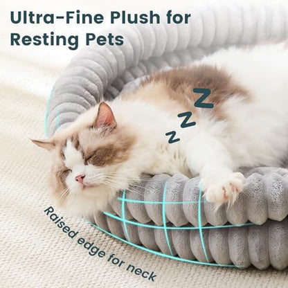 Cat Bed, Cute Donut Kitten Bed Indoor, 20x20x6.5, Gray