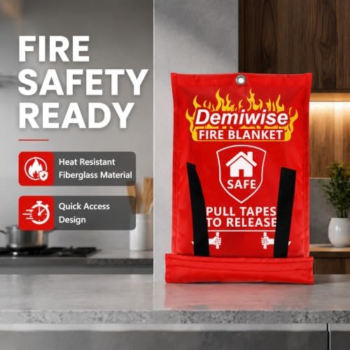Fire Blankets for Home and Kitchen,8-Pack 40"x40" Emergency Fire Safety Blankets for People House Car Office Warehouse Emergency Survival Safety