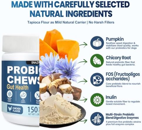 Probiotics for Dogs, Dog Probiotics Chews for Digestive Health &Gut Health