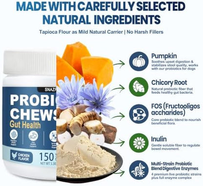 Probiotics for Dogs, Dog Probiotics Chews for Digestive Health &Gut Health
