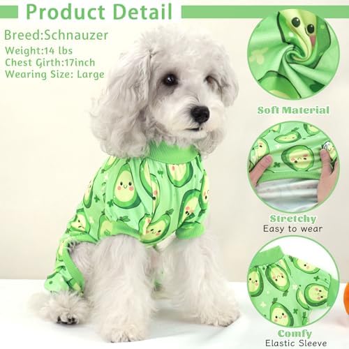XPUDAC 4 Pack Dog Pajamas for Small Dogs Soft Summer Puppy Clothes, M