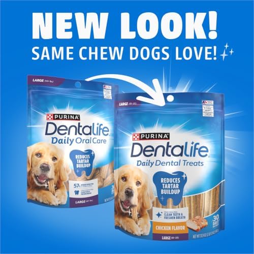 Dentalife Daily Oral Care Dog Treats for Large Dogs, Chicken, 30 ct.