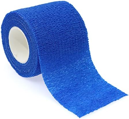 Self Adhesive Bandage Wrap Animal Cohesive Bandage Self Adherent Wrap First Aid Tape for Dogs Cats Horses Birds & Wrist Healing Ankle Sprain (2 Inch Blue 12 Rolls)