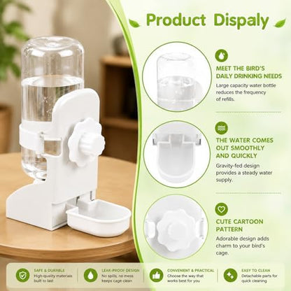 Rypet No-Mess Bird Feeder and Water Dispenser Set for Small Birds