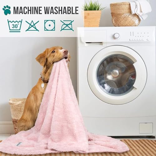 PetAmi Soft Plush Sherpa Dog Blanket for Pet Cat, X-Large 60x80, Pink