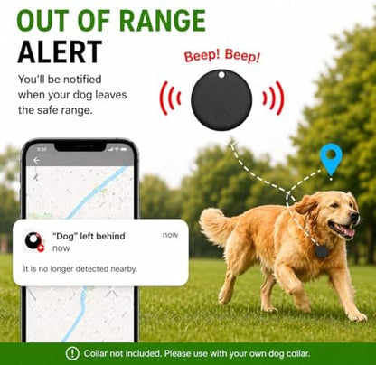 Pet Tracker for Dogs Android Only, GPS Dog Tracker Collar No Subscription – Google Find Hub Compatible Dog Tracker GPS, IP67 Waterproof with Replaceable 1-Year Battery (Network-Dependent)