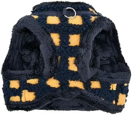 Puppia Stefan Vest Dog Harness Step-in Warm Winter Tumbling Waffle Pattern for Small and Medium Dog, Navy, Large