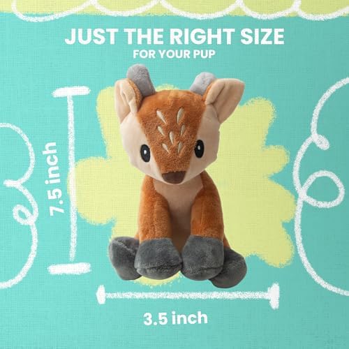 SNUG AROOZ Dixie The Deer Dog Toy with Repair Patch – Soft & Squeaky – Made from Recycled Materials – Fall-Themed Fun with Crinkle Sounds for Dogs