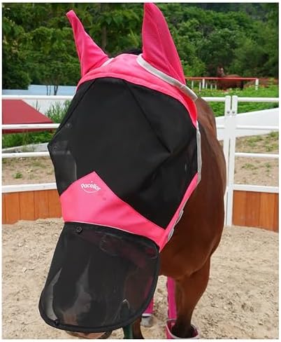 Horse Fly Mask for Horses with Ears and Nose Cover