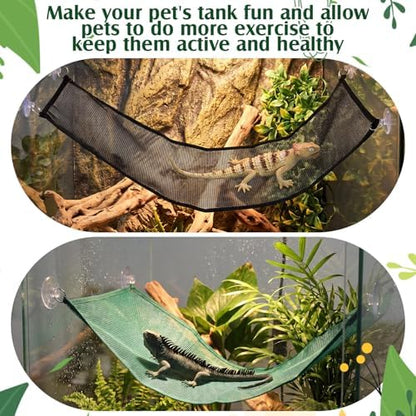Silkfly Large Beard Dragon Hammock, 28X 9 Inch, Rectangle, Green and Black