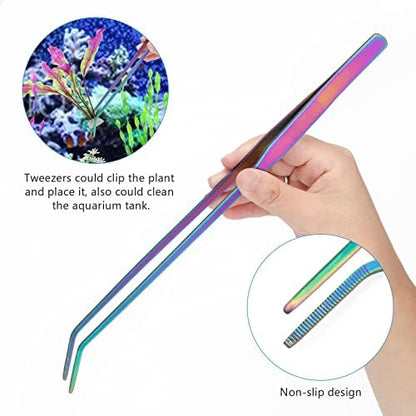 15" Aquarium Aquascape Tools Kit 4P Stainless Steel Aquascaping Set
