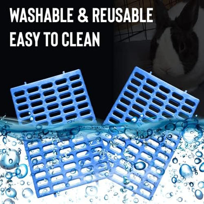 Saguaro Acres Rabbit and Small Animal Cage Resting Mat for Wire Floored Cages 2 Pack (Blue & Teal)