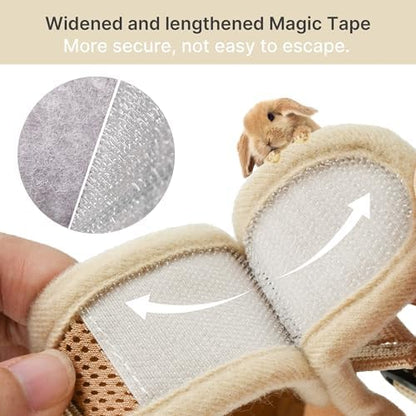 AIITLE Adjustable Rabbit Harness and Leash Set Escape Proof, Beige M