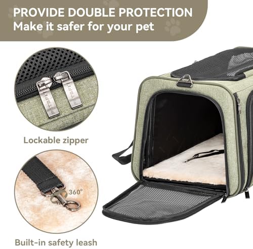 Petsfit Small Double Expandable Cat Carrier for Kittens and Air Travel