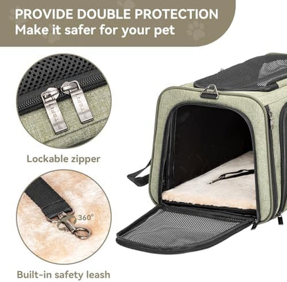 Petsfit Small Double Expandable Cat Carrier for Kittens and Air Travel
