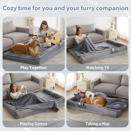 BFPETHOME Orthopedic Washable Dog Bed, Sleeping Couch for Large Senior Dogs