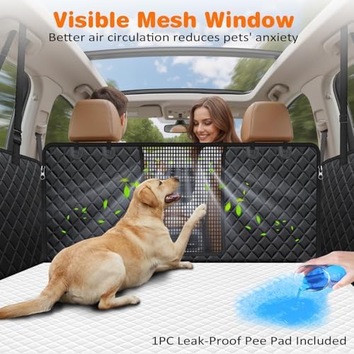 URPOWER Dog Car Seat Cover for Back Seat, Waterproof Hammock for Car & SUV