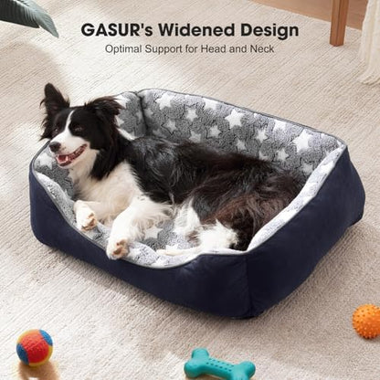 GASUR Medium Dog Beds for Medium Size Dogs, Orthopedic Dog Bed Sofa, Washable Pet Beds Cuddler Anti-Slip Bottom, Soft Calming Sleeping Warming Puppy Bed (M (30"x 24"x 9"), Black)