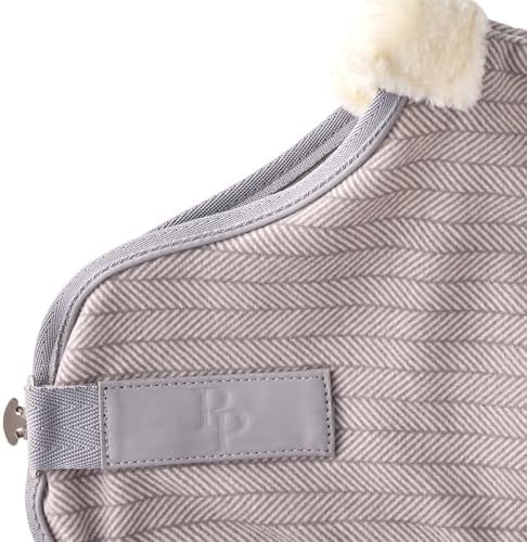 Pet Passion Preston II - The Polar Fleece Coat, Recycled Polar Fleece Warm Dog Jacket for Cold Weather for Small, Medium, Large Dogs, Dove Gray Herringbone, XX-Large (70-110 lbs)
